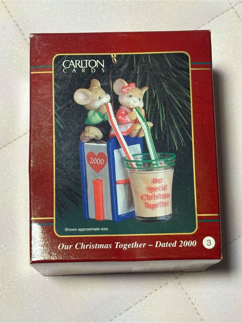 Carlton Cards Red & Green Holiday Mouse Ornament Set